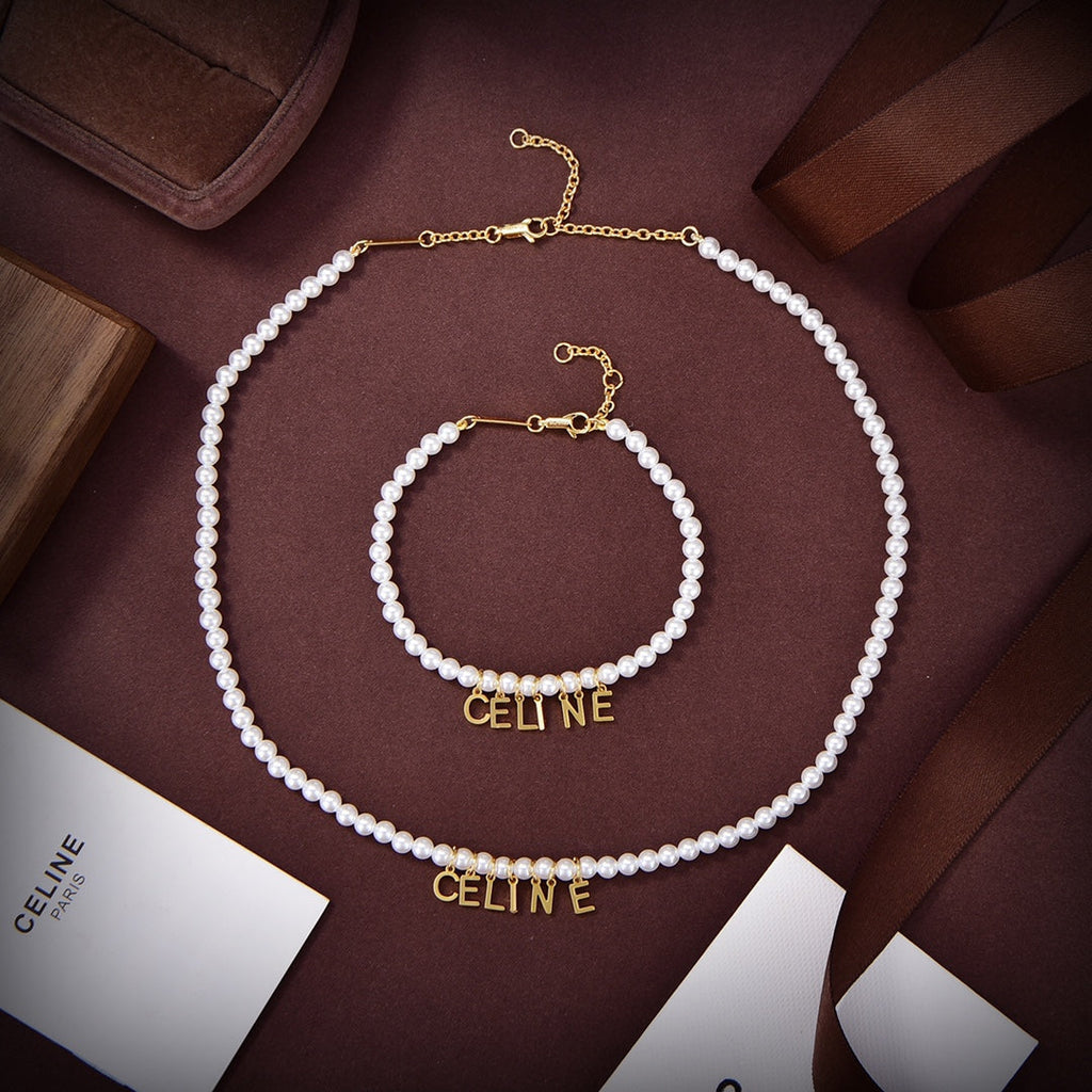 18K Celine Paris Pearls Bracelet