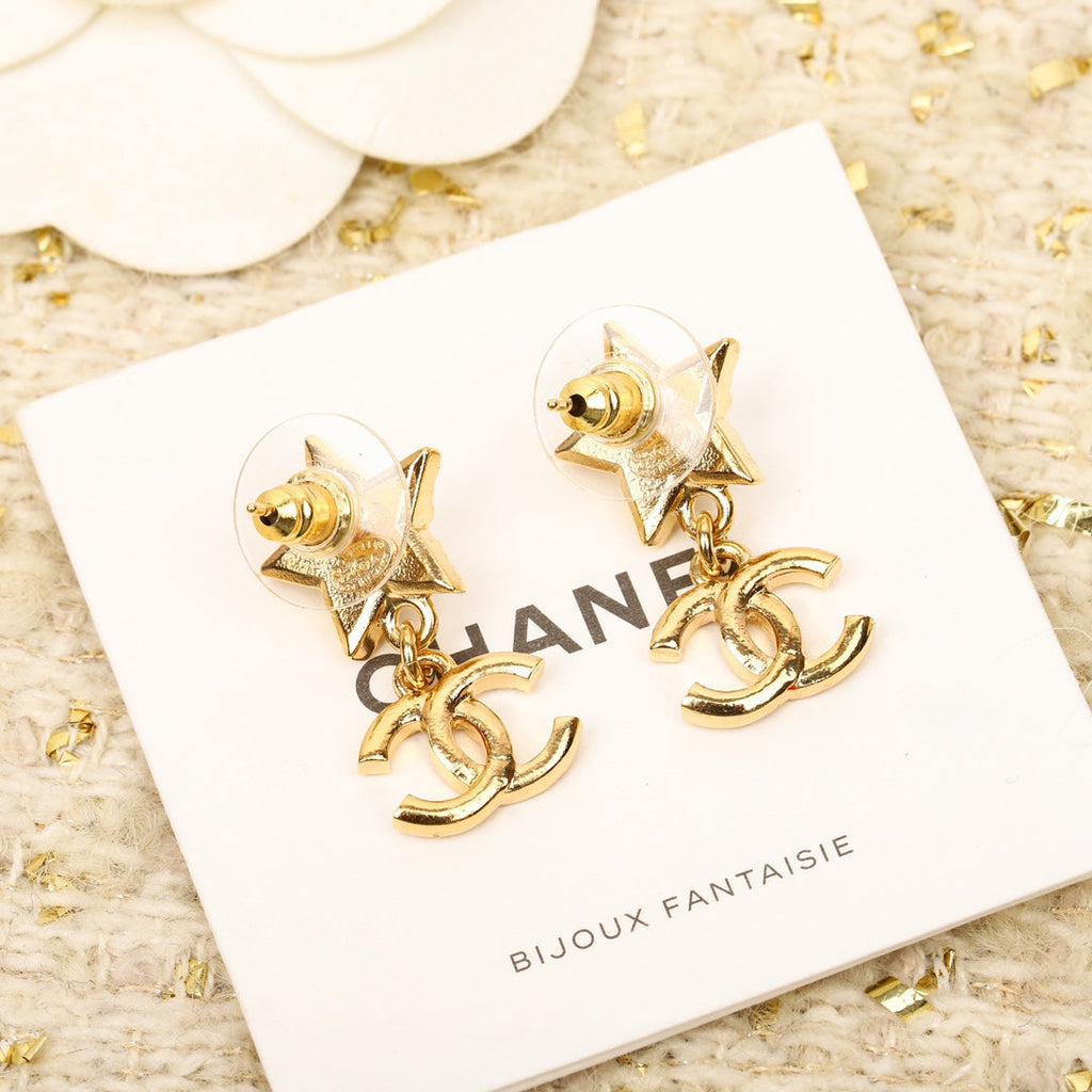 18K  Chanel Star Crystals Earrings