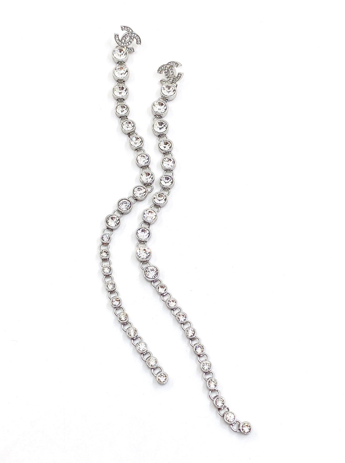 18K  Chanel Long Crystals Earrings