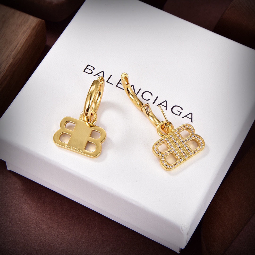 18K Balenciaga Pendant Earrings