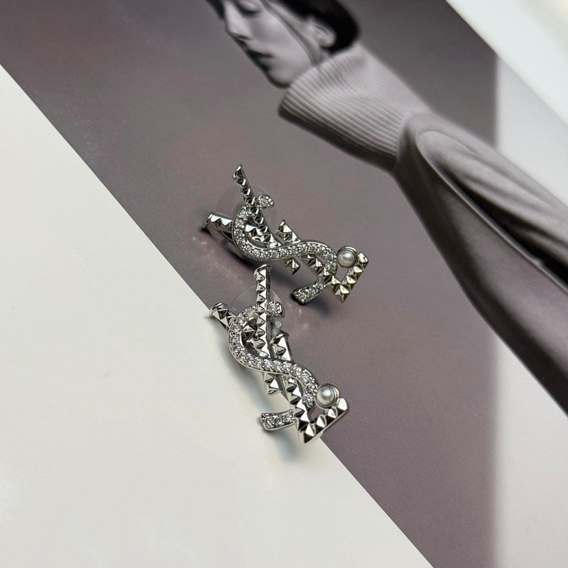 18K YSL Gold Diamond Earrings