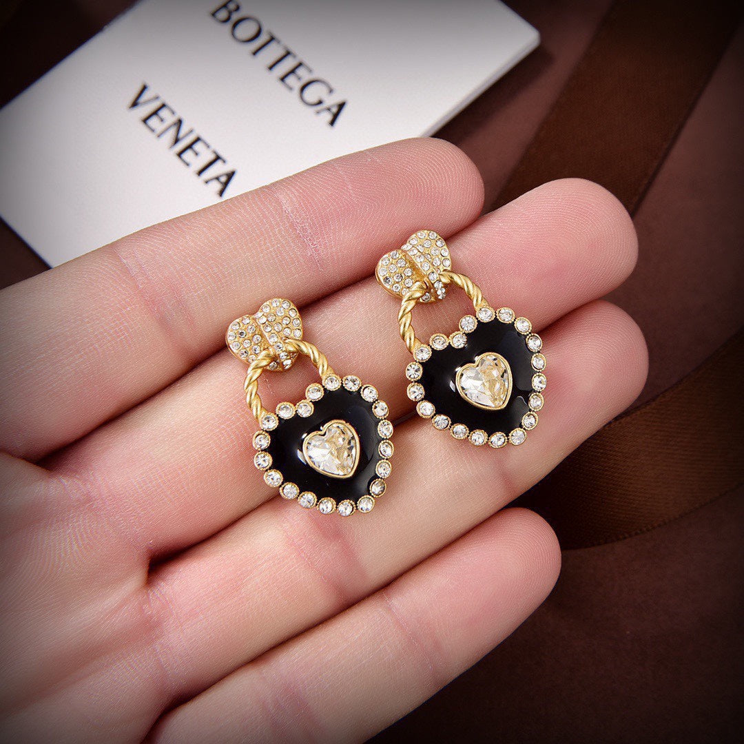 18K BVLGARI Heart Diamonds Earrings