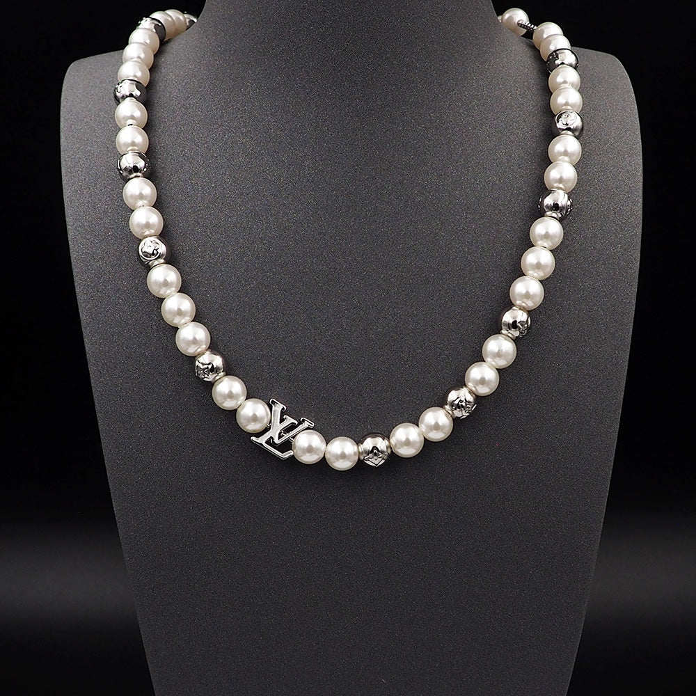 18K Louis Vuitton Monogram Pearls Necklace