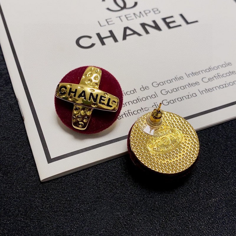 18K  Chanel Red Yellow Gold Earrings