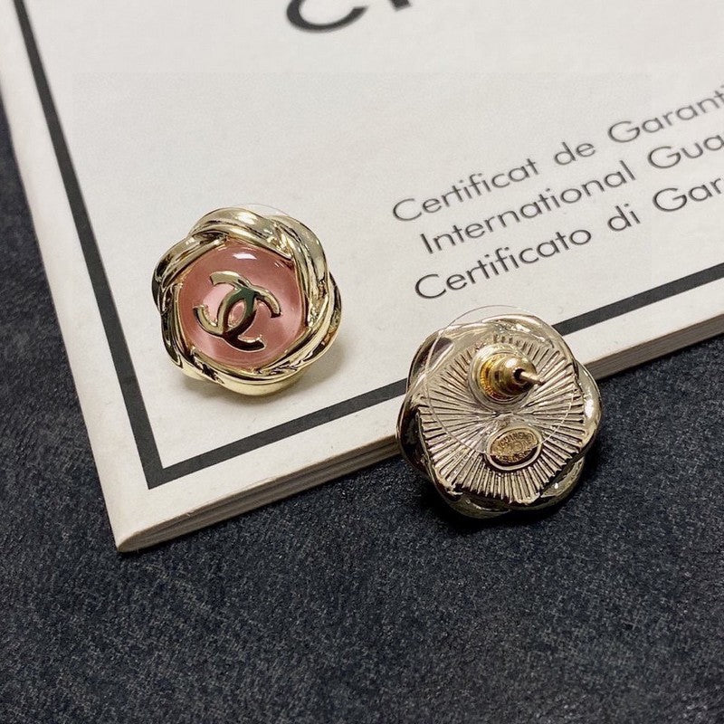 18K  Chanel Pink Earrings