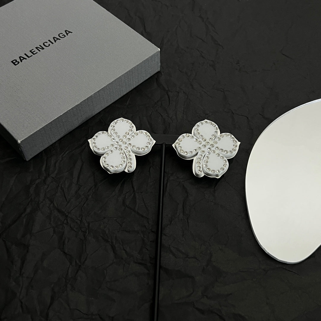 18K Balenciaga Flower Earrings