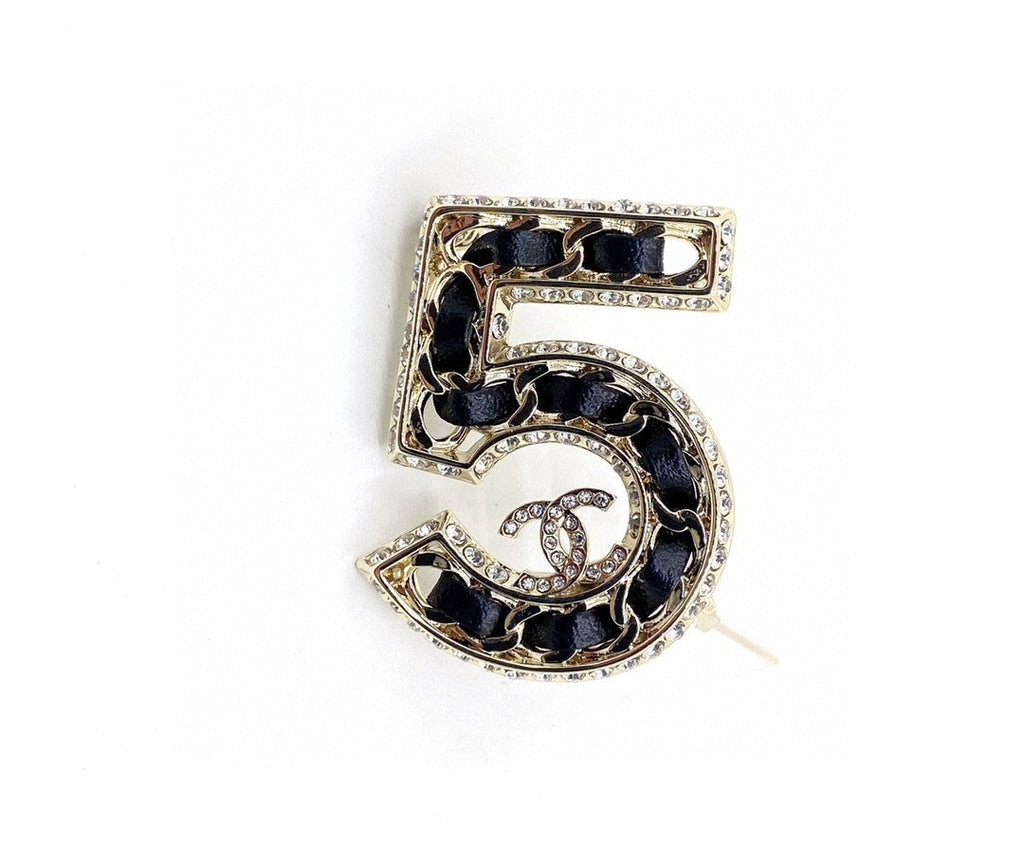 18K  Chanel No.5 Strass Brooch