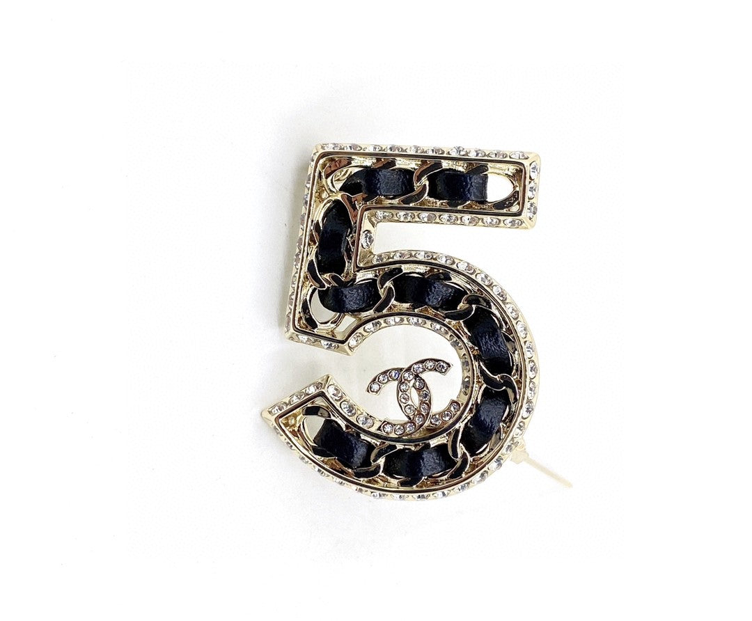 18K  Chanel No.5 Strass Brooch
