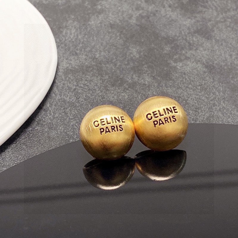 18K Celine Round Earrings