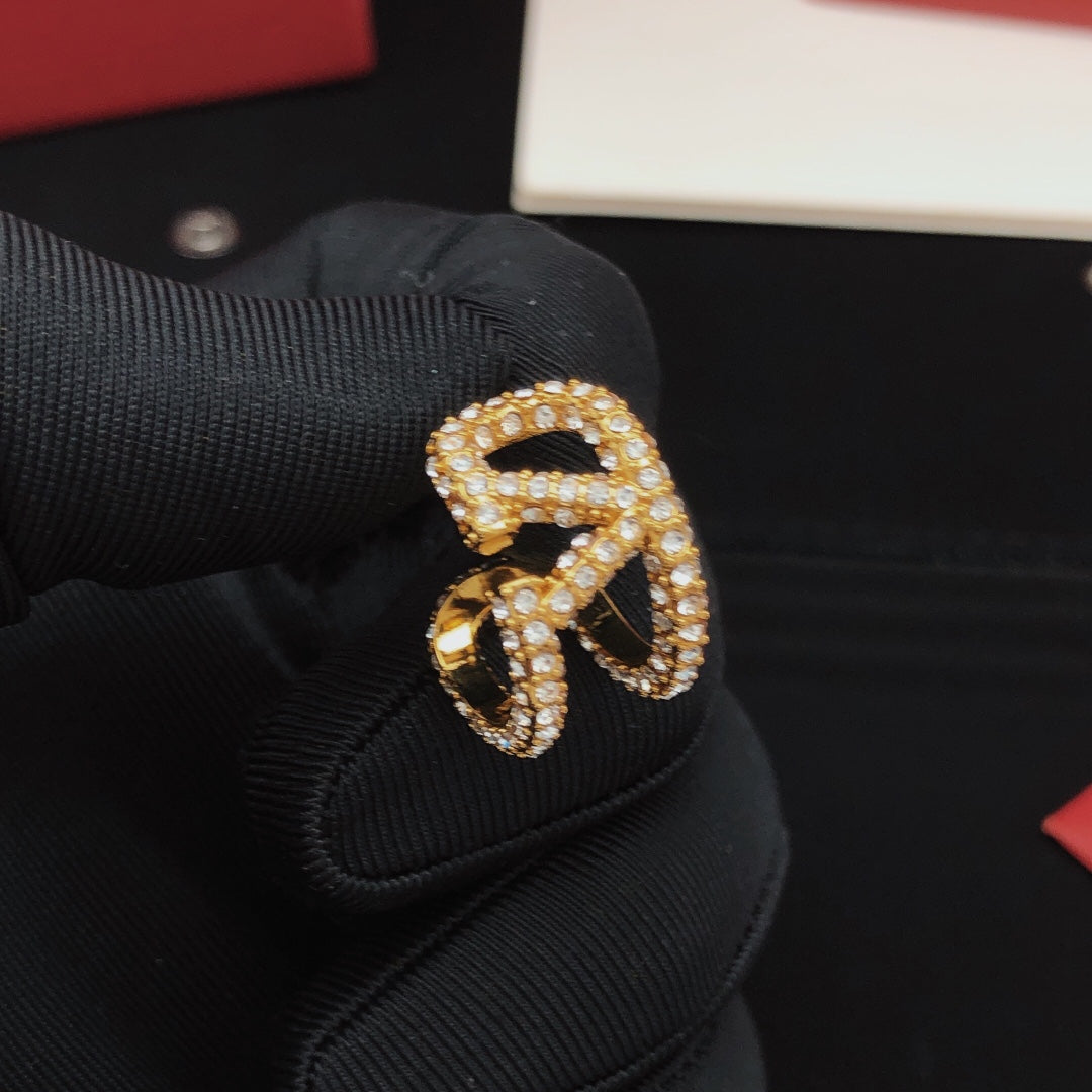 18K Valentino Diamonds Open Earrings