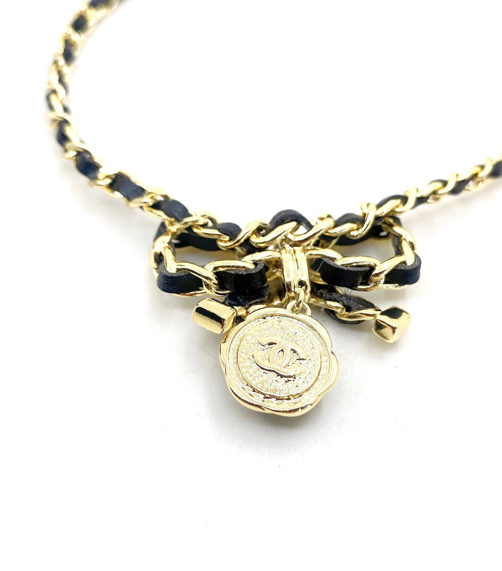 18K  Chanel Rhinestone Bow Tie Necklace