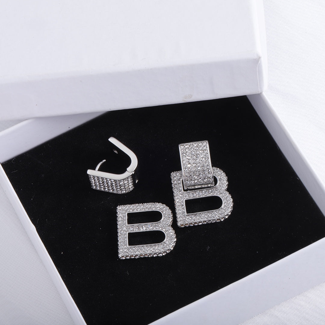 18K Balenciaga Hourglass Diamond Earrings