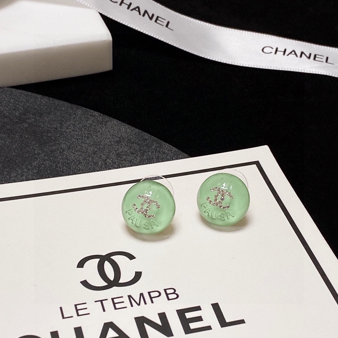 18K  Chanel Green Earrings