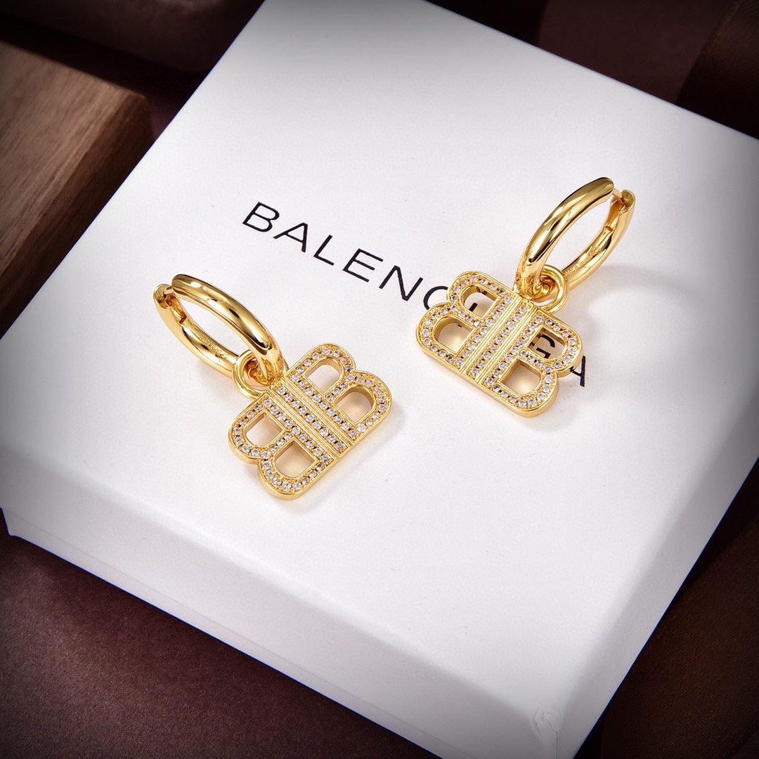 18K Balenciaga Pendant Earrings