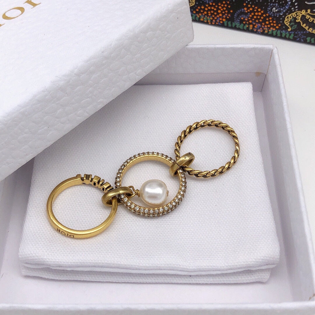 18K Dior Pearl & Crystal J'Adior Rings
