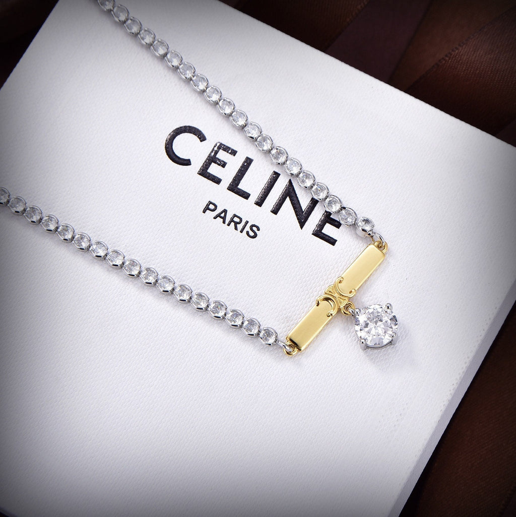 18K Celine Celine Line Diamonds Necklace