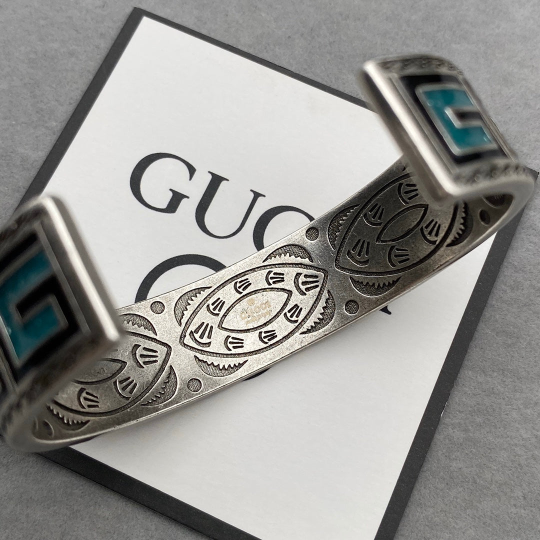 Double Gucci Cube Yellow Wide Bracelet
