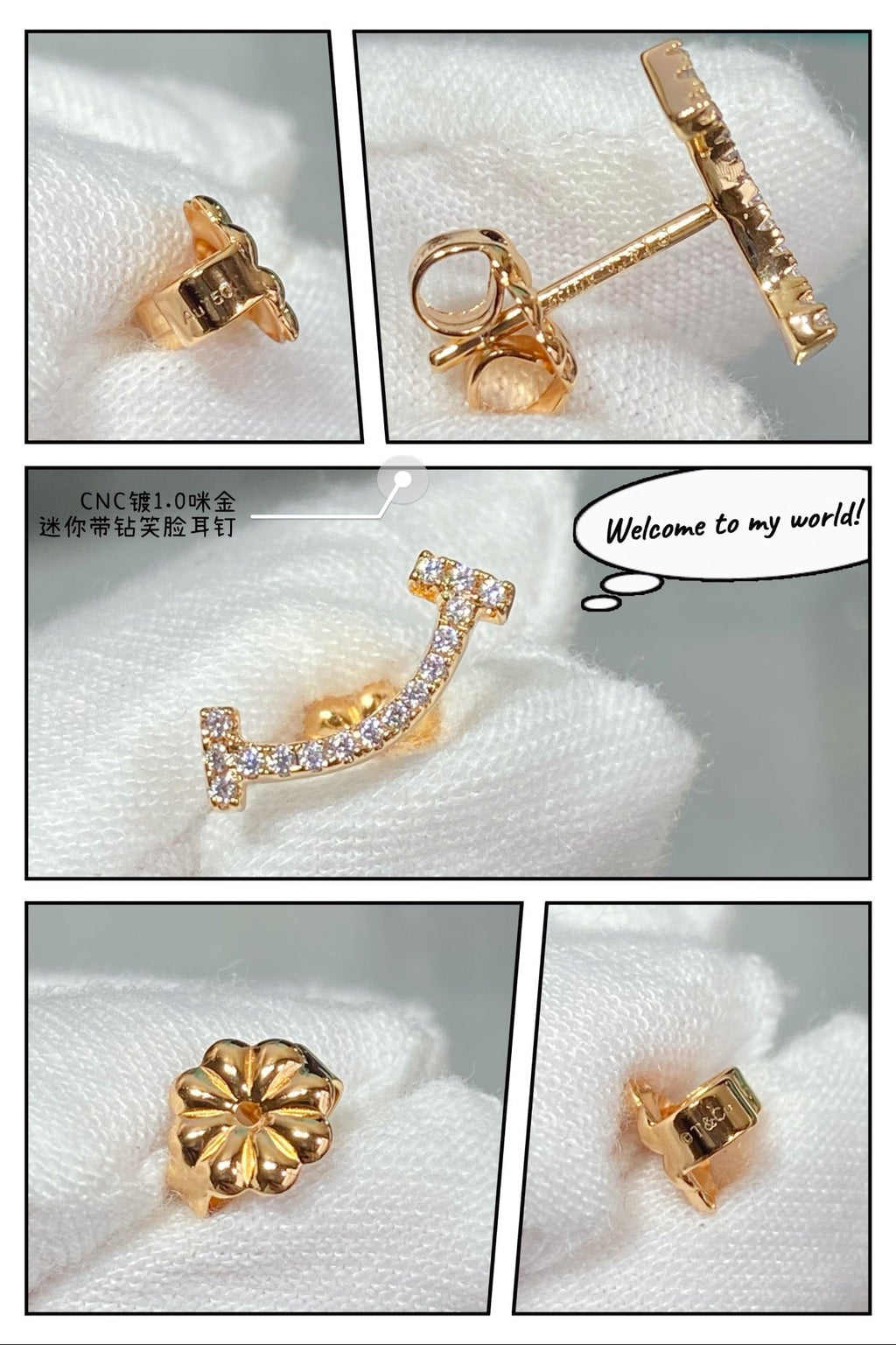 18K Tiffany Smile Diamonds Earrings