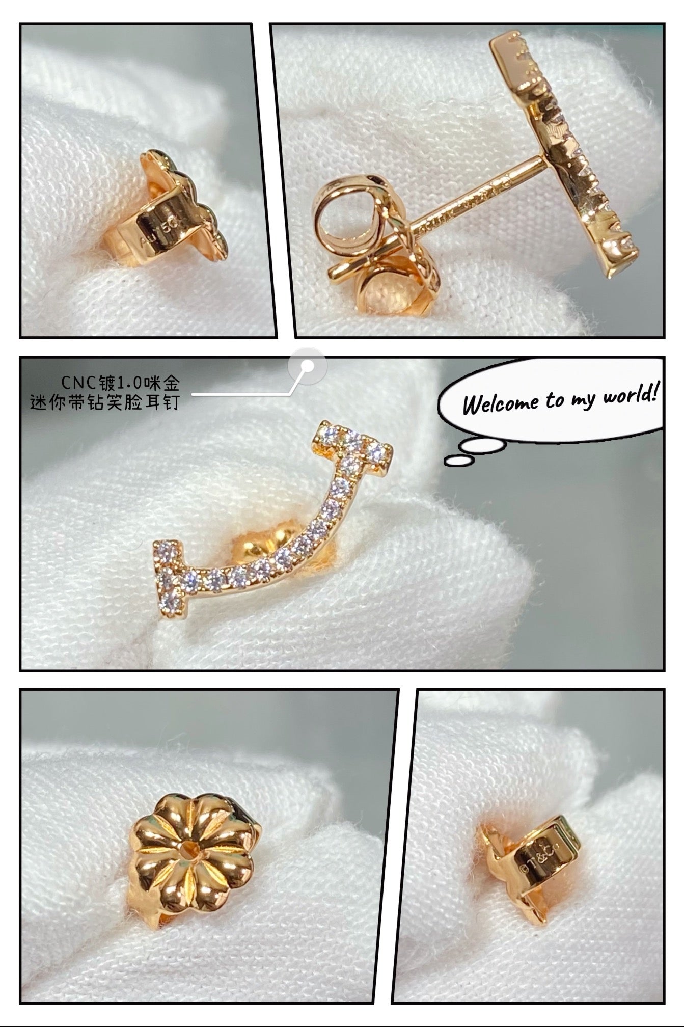 18K Tiffany Smile Diamonds Earrings