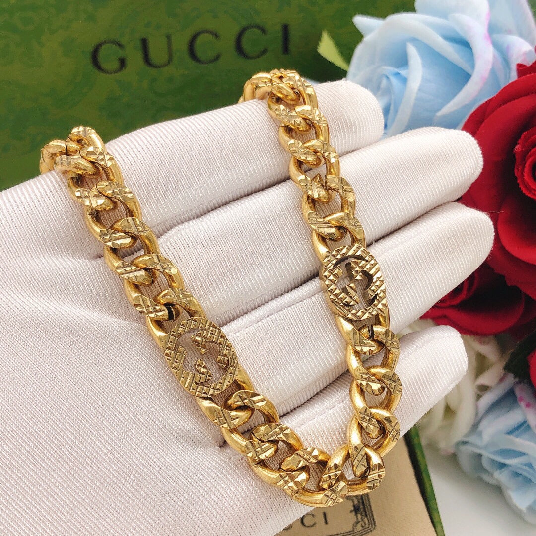 18K Double Gucci Chain Necklace