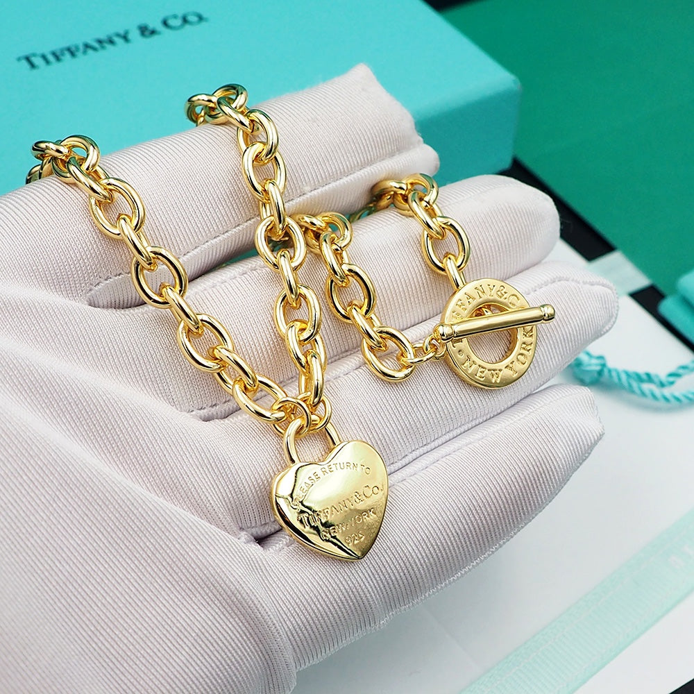 18K Tiffany Tag Chain Necklace