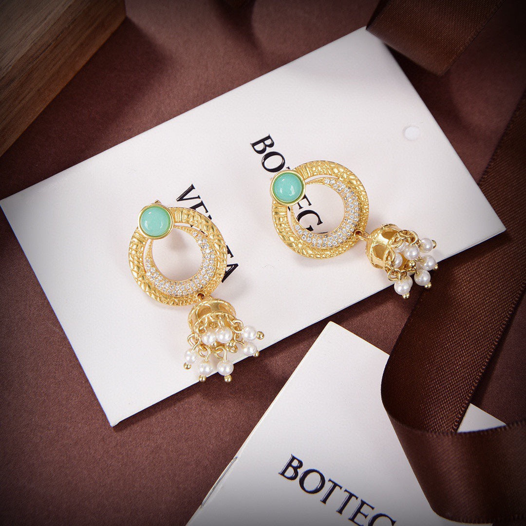 18K BVLGARI Circle Diamonds Earrings