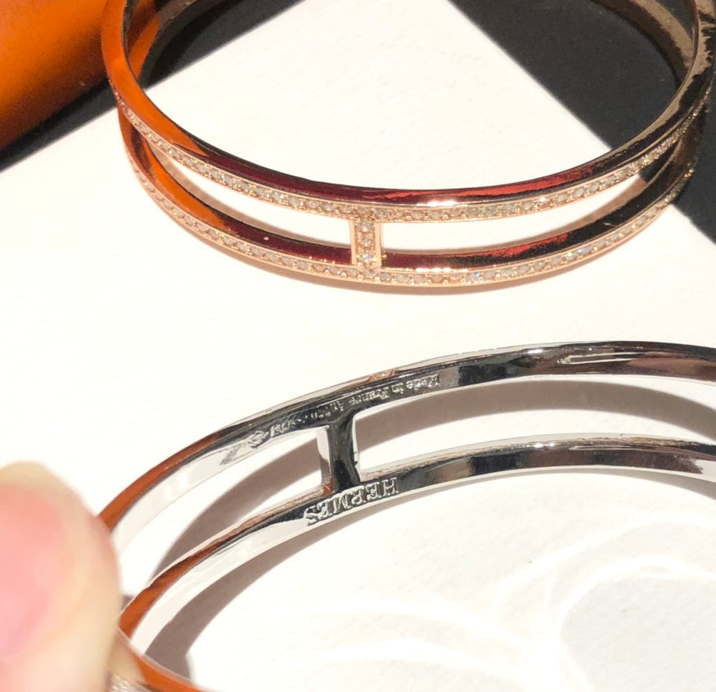 18K Ever Chain D¡¯ancre Cuff Diamond Hermes Bracelet