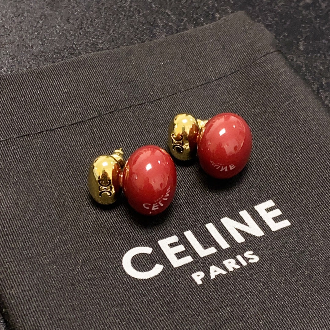 18K Celine Red Earrings