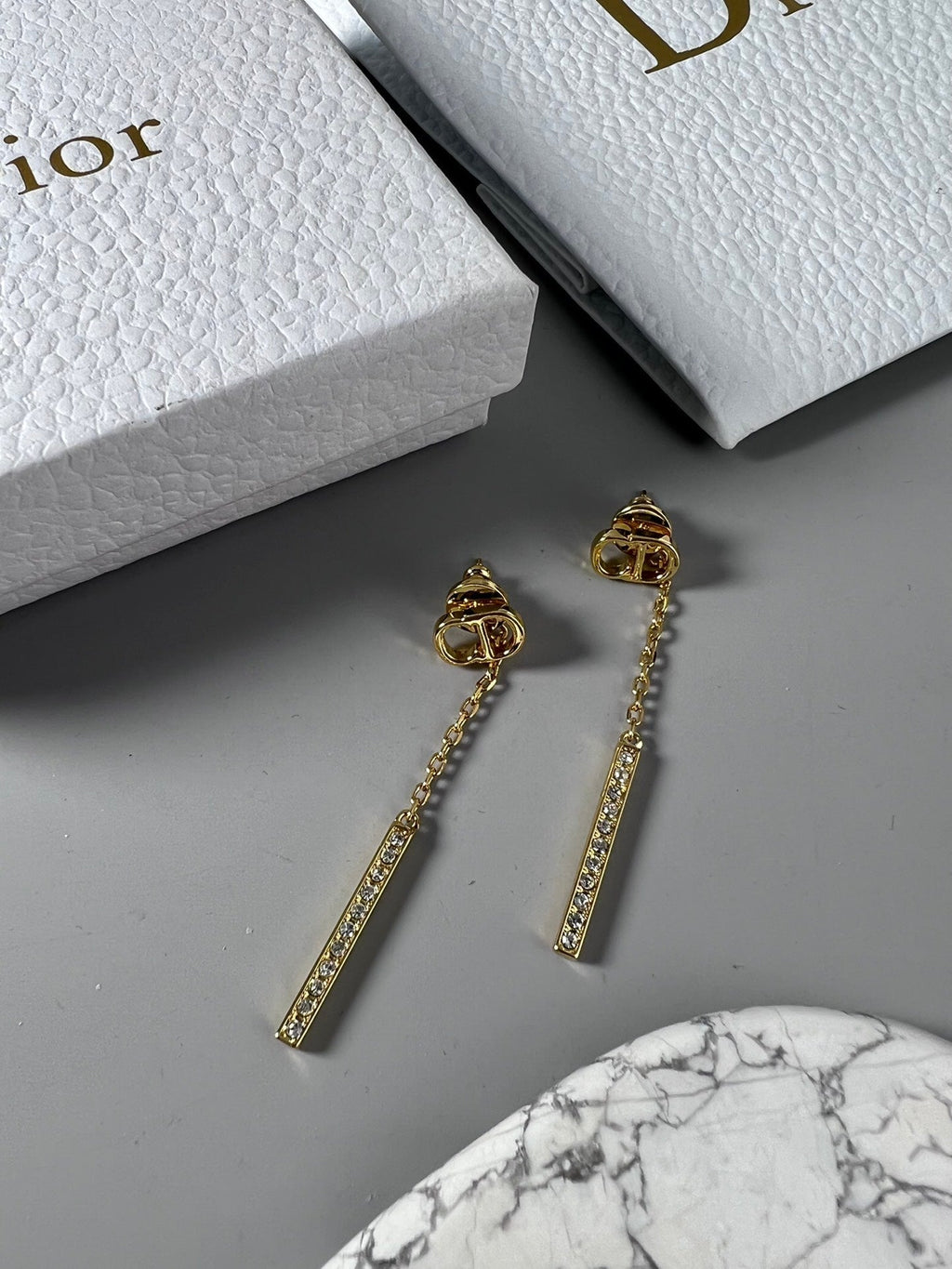 18K Dior Vintage Tassel Diamonds Earrings