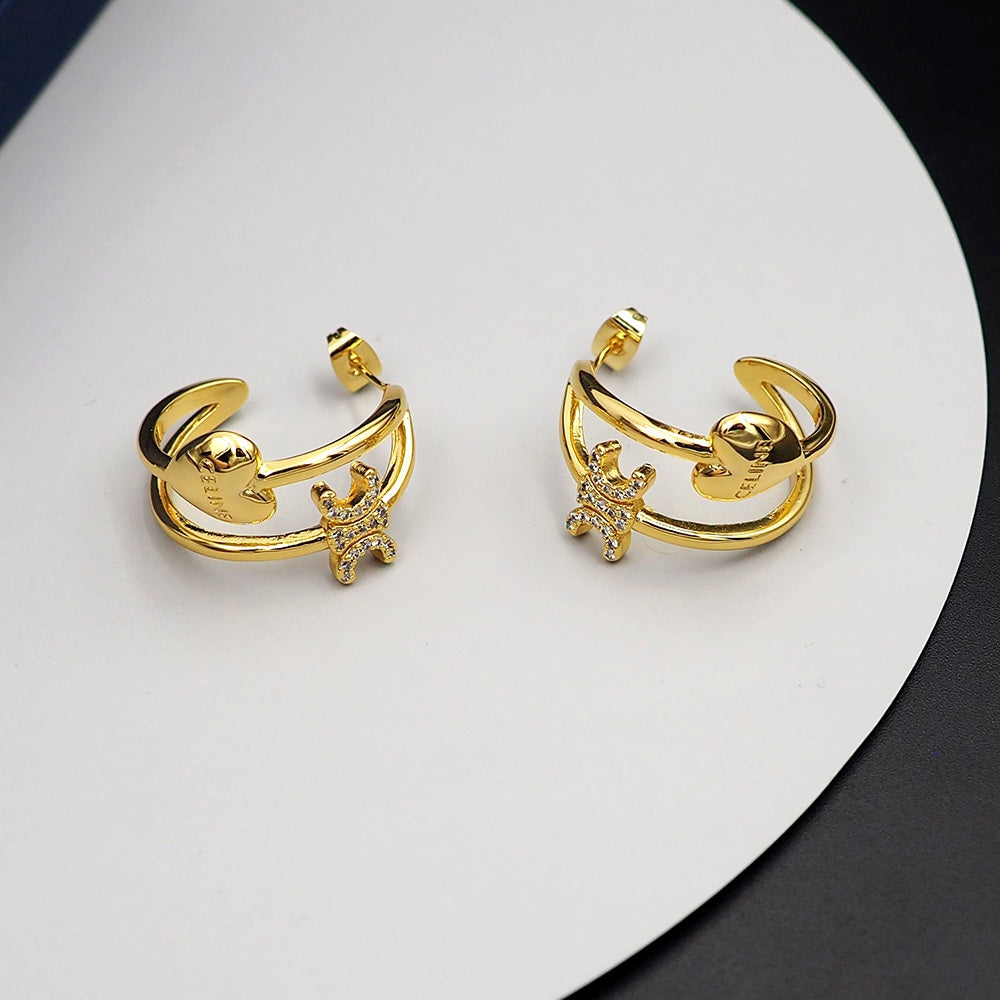 18K Celine Heart Earrings