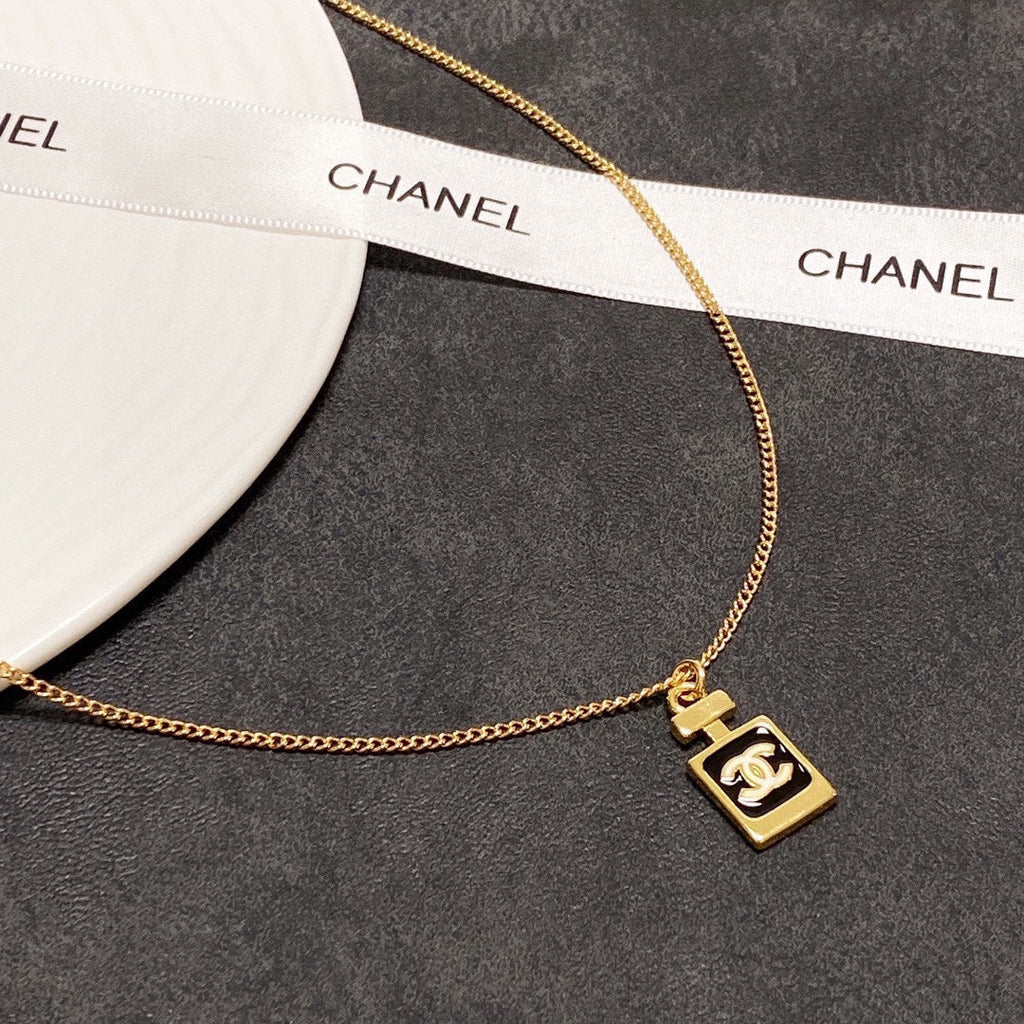 18K  Chanel Perfume Bottle Necklace
