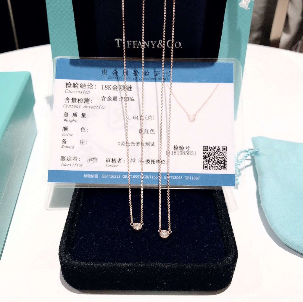 18K Tiffany Elsa Peretti Diamonds Necklace