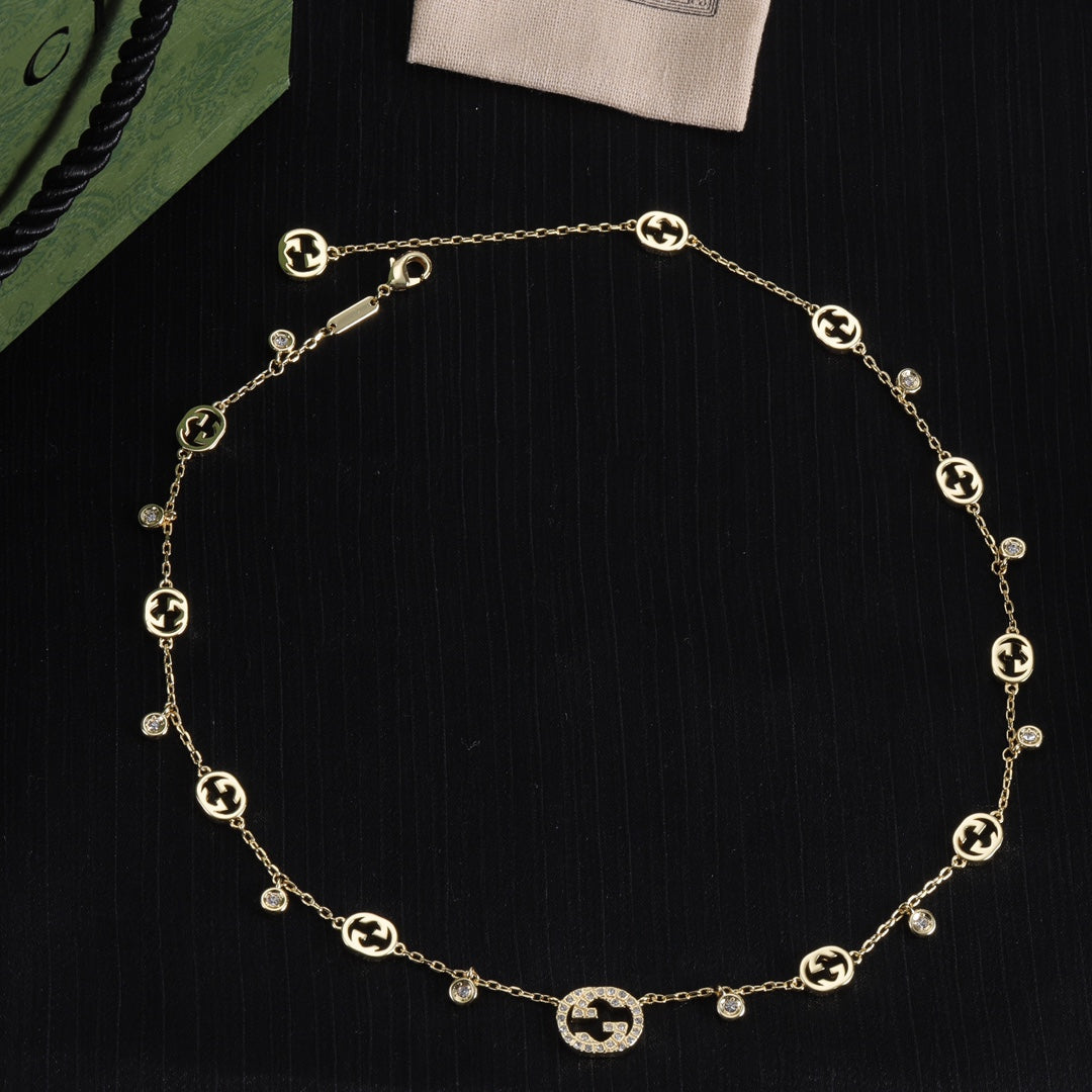 18K Double Gucci Chain Necklace