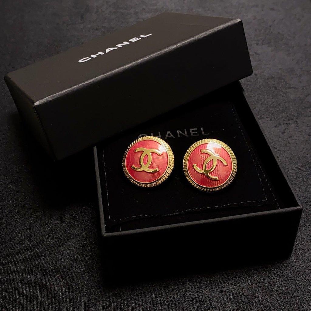 18K  Chanel Red Earrings