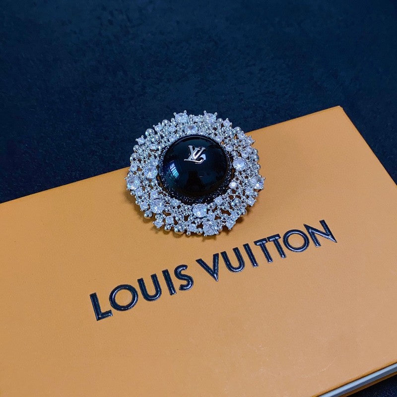 18K Louis Vuitton Black Ball Brooch