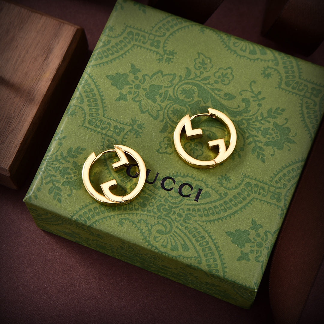 18K Double Gucci Hollow Earrings