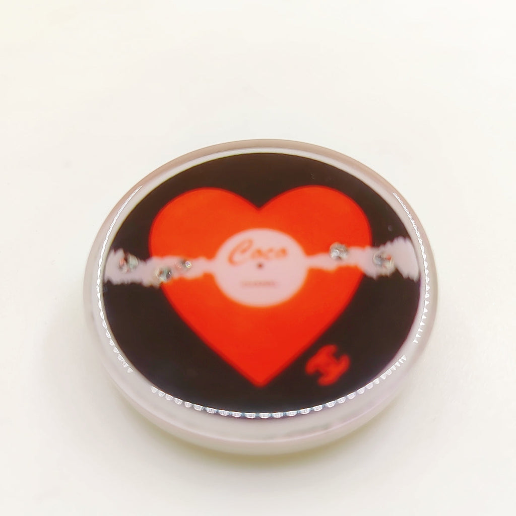18K  Chanel Red Heart Resin Brooch