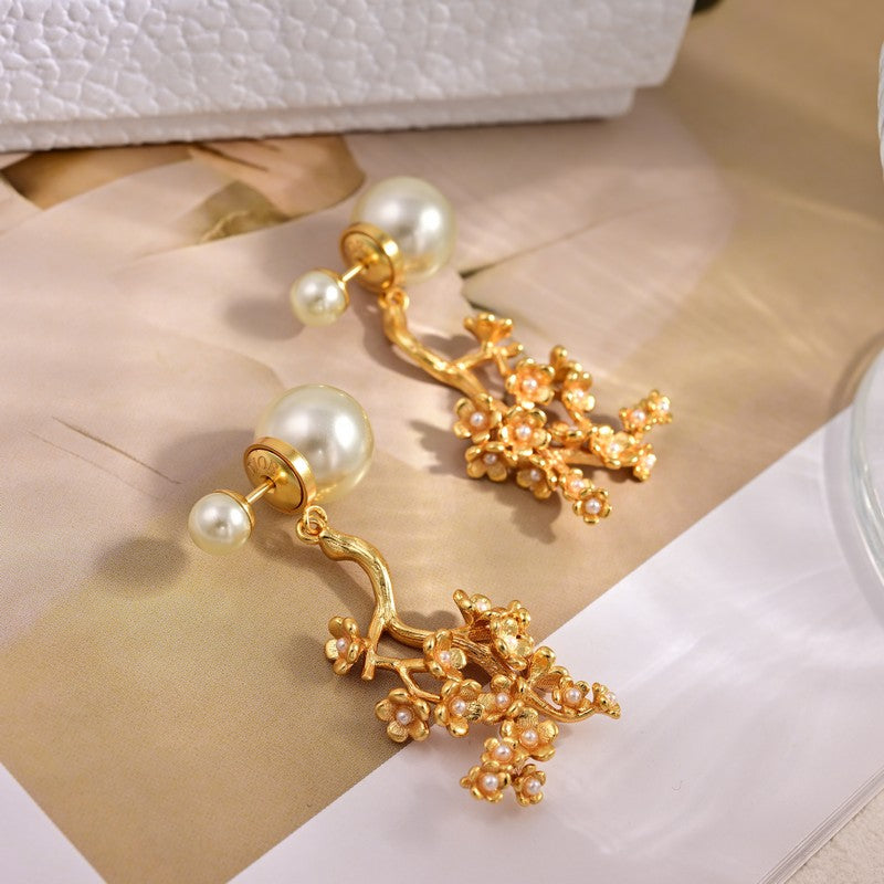 18K Dior Tribales Tree Clip Earrings