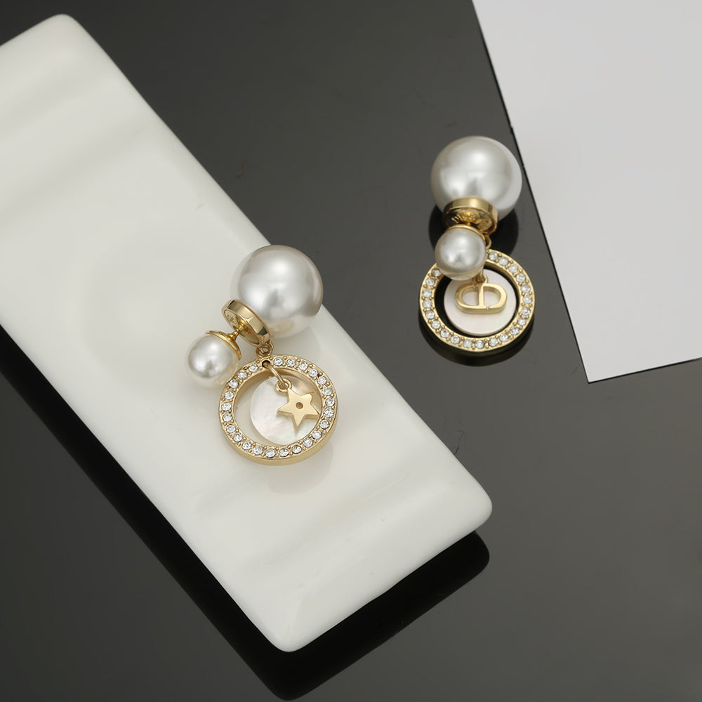 18K Dior Tribales Pearl Earrings