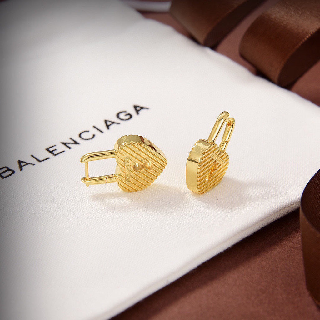18K Balenciaga Hear Lock Earrings