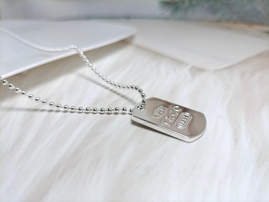 18K Tiffany 1837 Tag Pendant Necklace