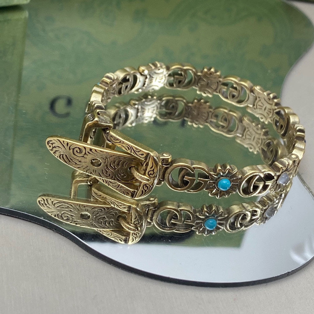 18K Double Gucci Flowers Bracelet