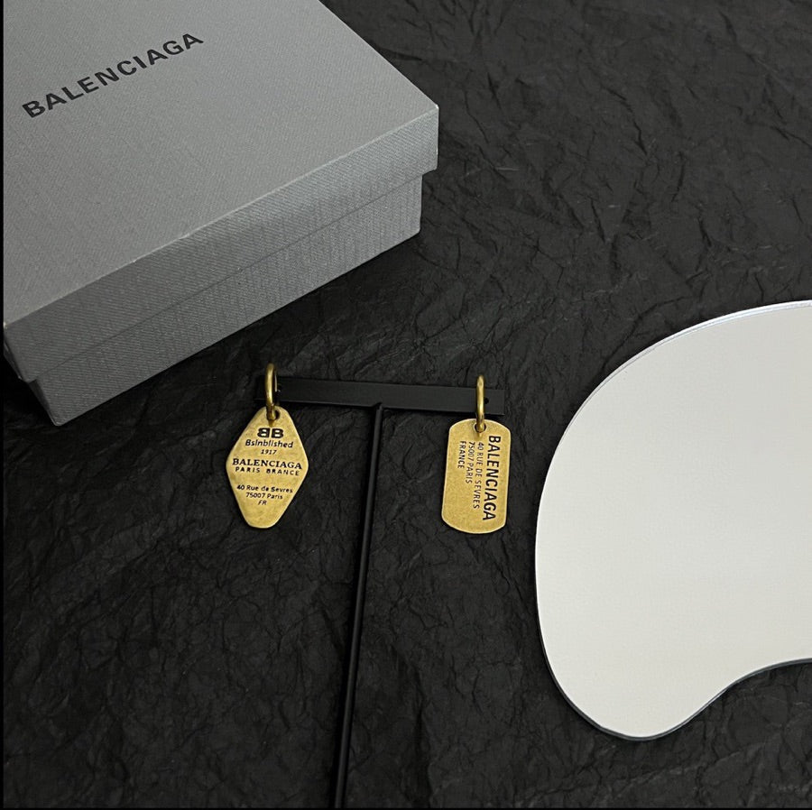 18K Balenciaga Plate Earrings