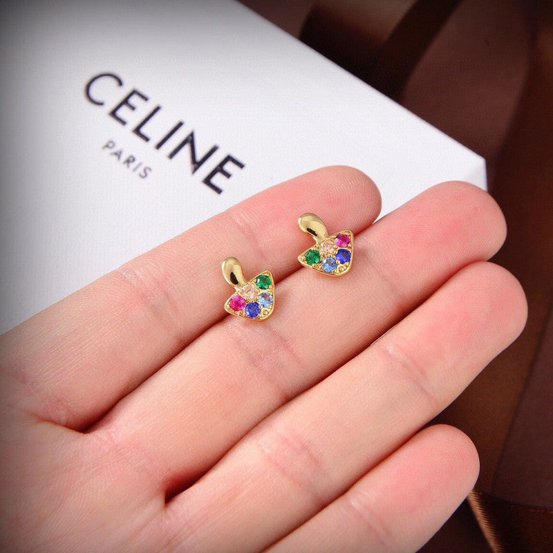 18K Celine Colorful Mushroom Earrings