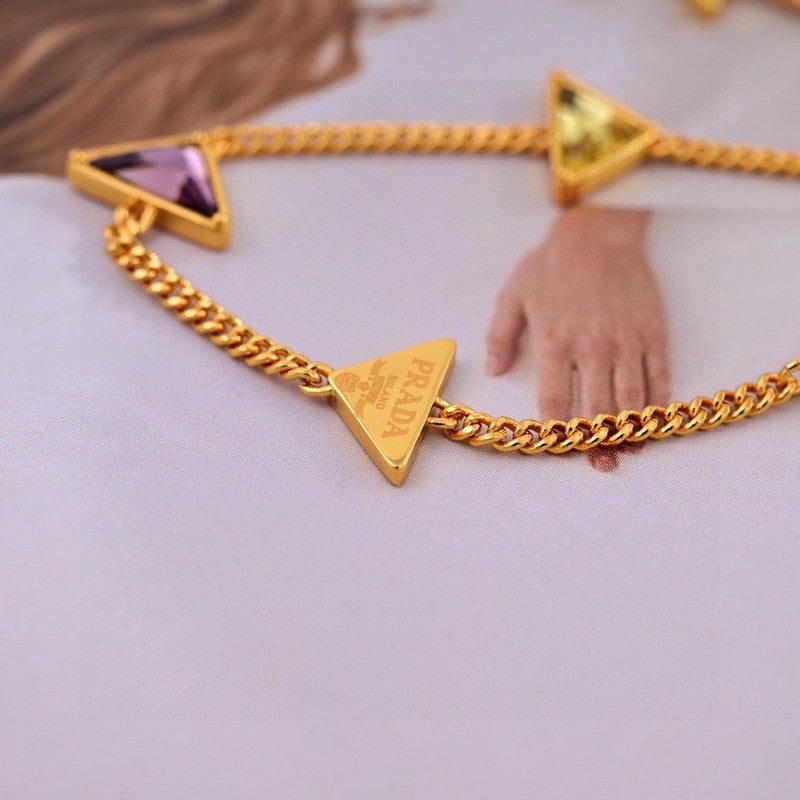 18K Prada Eternal Gold Semi-Precious Stones Necklace