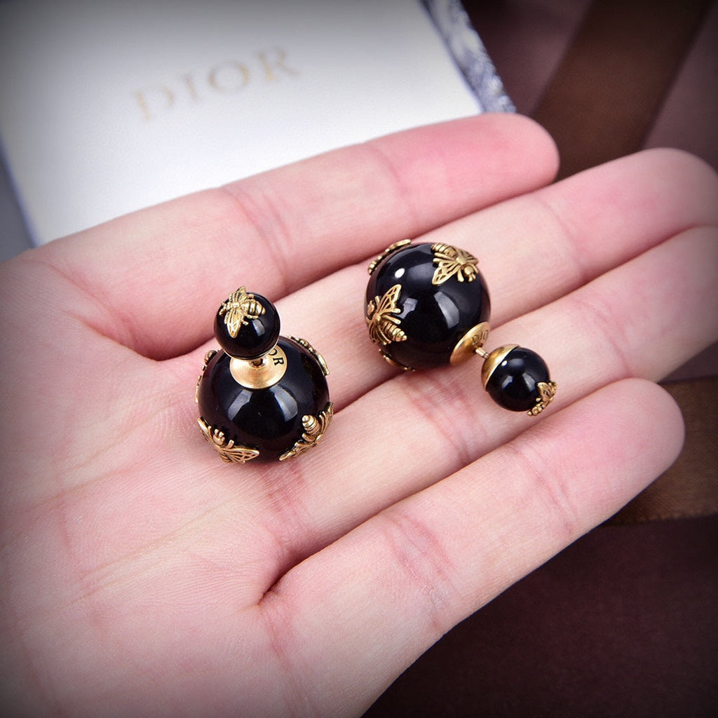 18K Dior Tribales Black Earrings