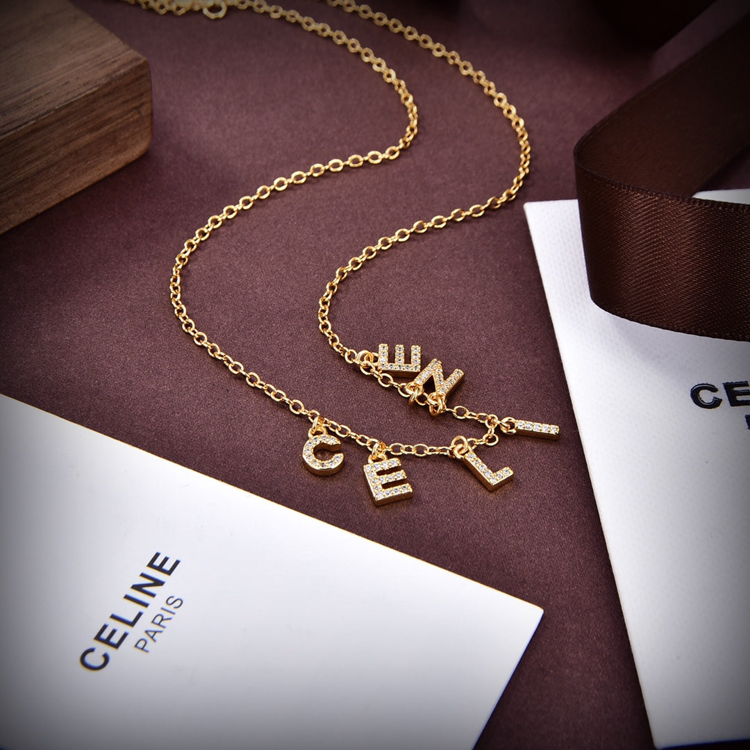 18K Celine Paris Strass Crystals Necklace