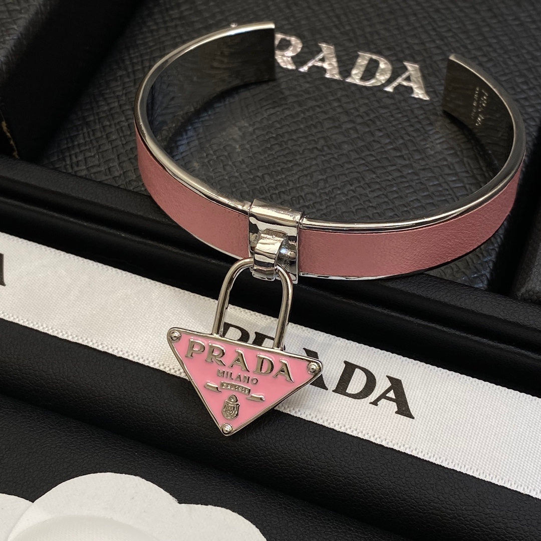 18K Prada Triangle Charm Cuff Bracelet