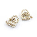 18K  Chanel Small Bag Pearl Earrings