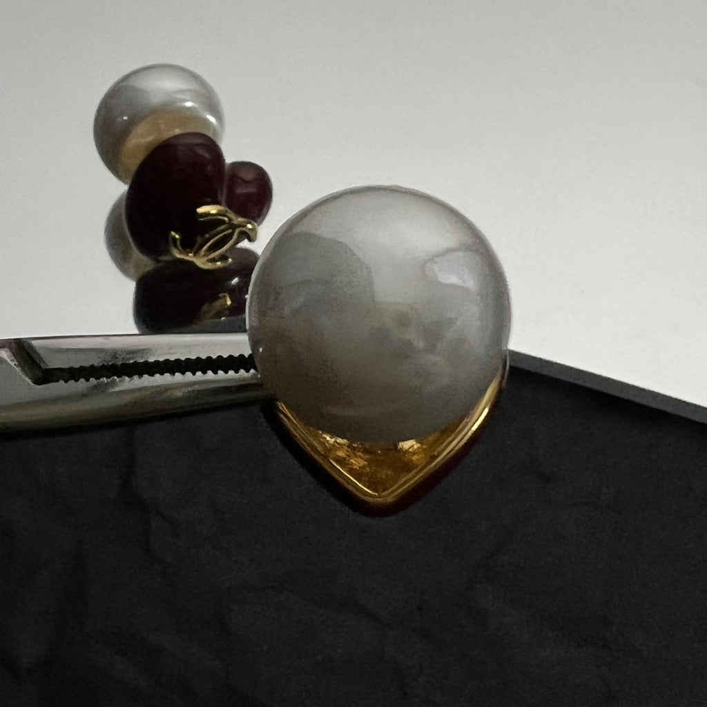 18K  Chanel Red Heart Earrings